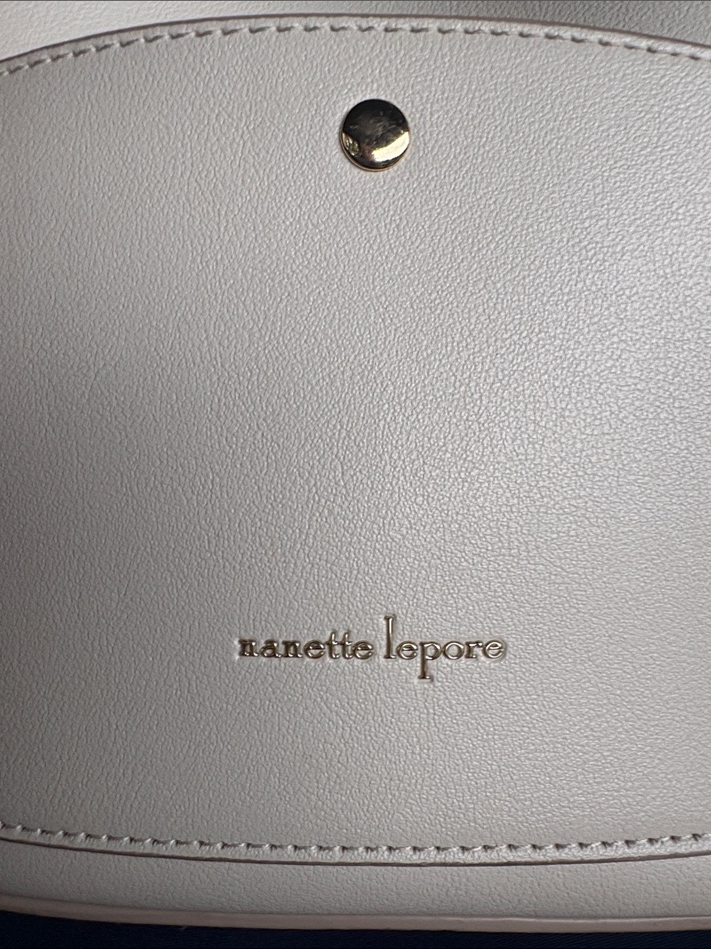 Nanette Lepore Cream Pebble-Texture Bucket Shoulder Bag - Picture 2 of 7